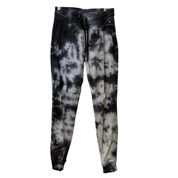 Lululemon Women's Jogger Sweatpants Tie Dye Gray Size 4 Athleisure‎ Cozy Pockets - Picture 1 of 5
